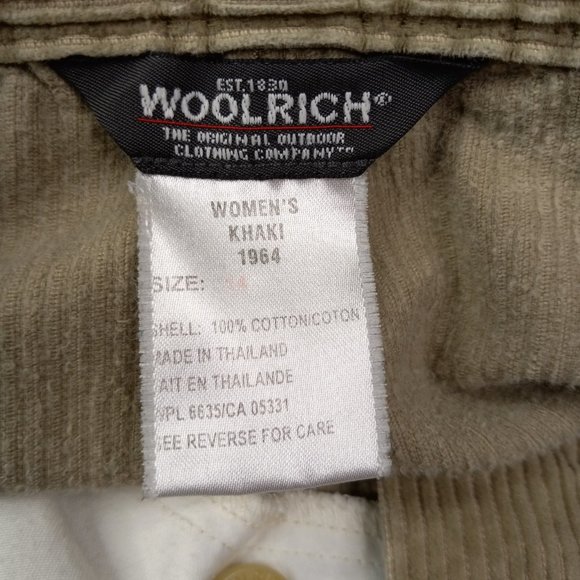 Woolrich Size 14 Khaki Corduroy Cropped Pants High Rise - Picture 8 of 8